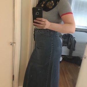 Full length jean skirt